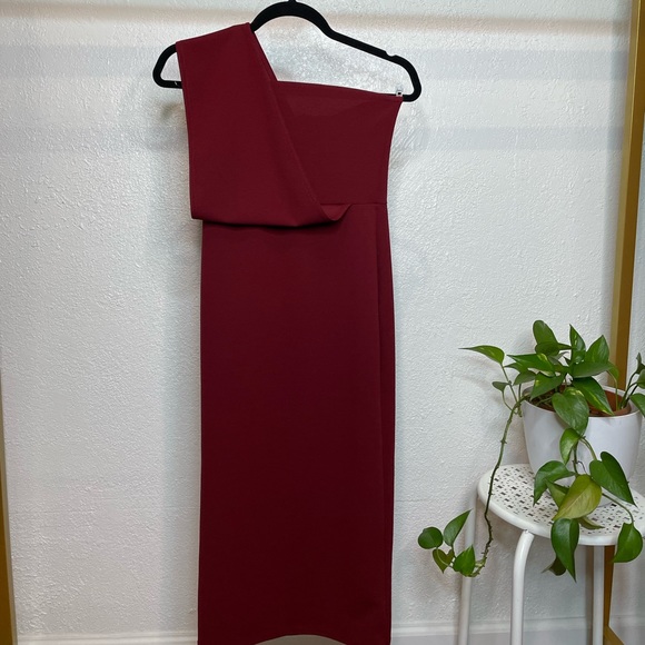 One shoulder midi Drape dress - Picture 4 of 6